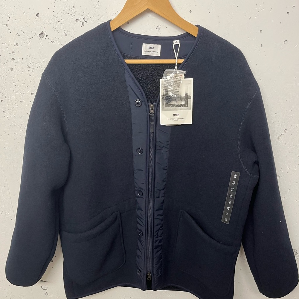 NEW Engineered garments x Uniqlo collarless fleece